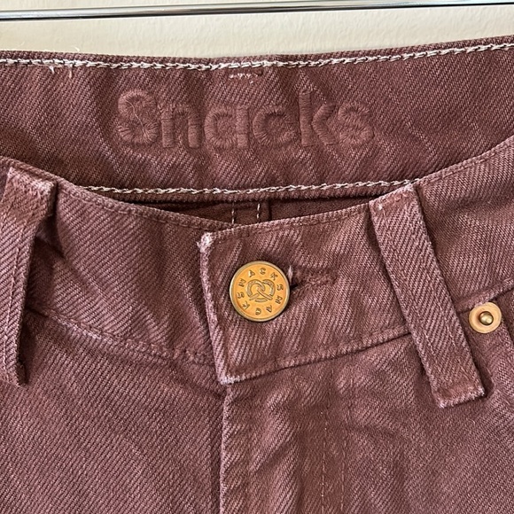 MOTHER SNACKS Twizzy Jean Skimp French Toast High Waist Brown Sz 23 NEW - Picture 6 of 13